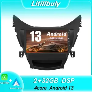 Car Stereo for Hyundai Elantra 2011-2013 touch screen has Android Auto Wireless Carplay, Bluetooth WIFI supports GPS Navigation