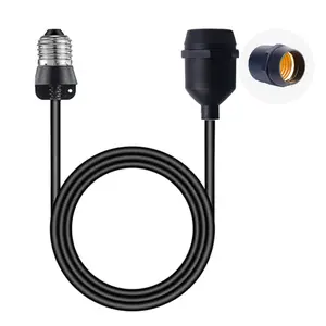 E26/E27 Light Socket Extender Cord,E26 to E26 Socket Extender, 6.6 FT Extension, Outdoor String Lights Extension for Backyard, Porch, Garden Indoor Outdoor Porch Garage Patio Use (1)