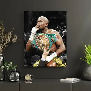 Vintage Boxing Floyd Mayweather Poster – Retro Fight Digital Wall Art, Boxing Champion Artwork, Sports Decor, Boxing Fan Gift, GOAT Posters
