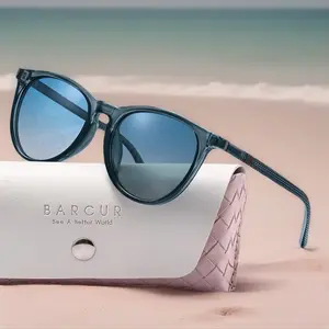 BARCUR Pink Fashion Polarized Glasses Bright Comfort PC Round Frame Holiday Travel Women Sunglasses Most Fashion Gift For Girls