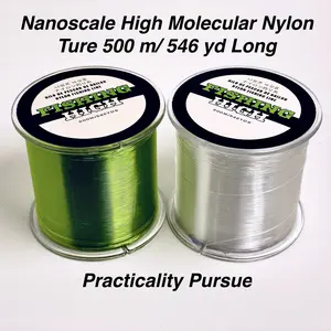 Fishing High Nano Polymer Nylon Monofilament Fishing Line - Excellent Strength and Abrasion Resistance for Freshwater and Saltwater - 500m (546yd) - Transparent/Green, No.1-8 (4-25lb) - Suitable for All Fishing Strategies, Braided Fishing Line