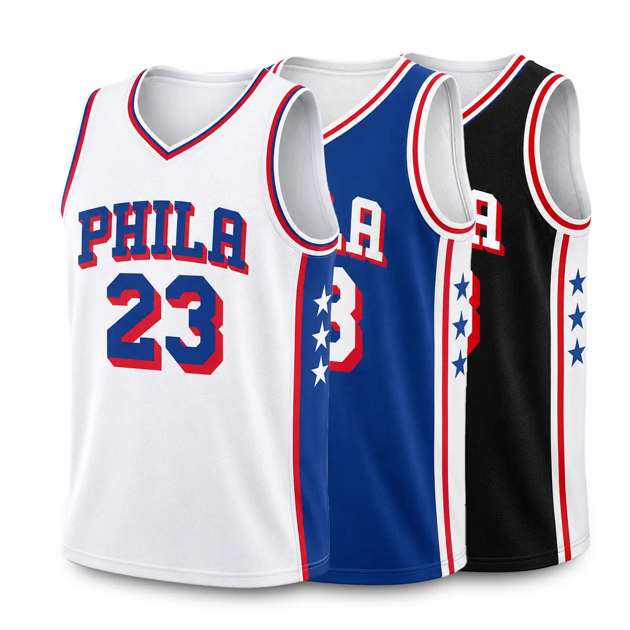 Retro Basketball Jersey Tank Top for Men Women, Sleeveless V Neck Mesh Sports Shirt, Breathable Athletic Streetwear Top, White Blue Black