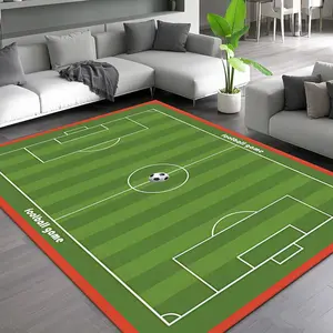 Soccer Field Pattern Rug, 1 Count Non-slip Soft Floor Mat, Decorative Carpet for Home Living Room Bedroom, Room Decor, Home Decor