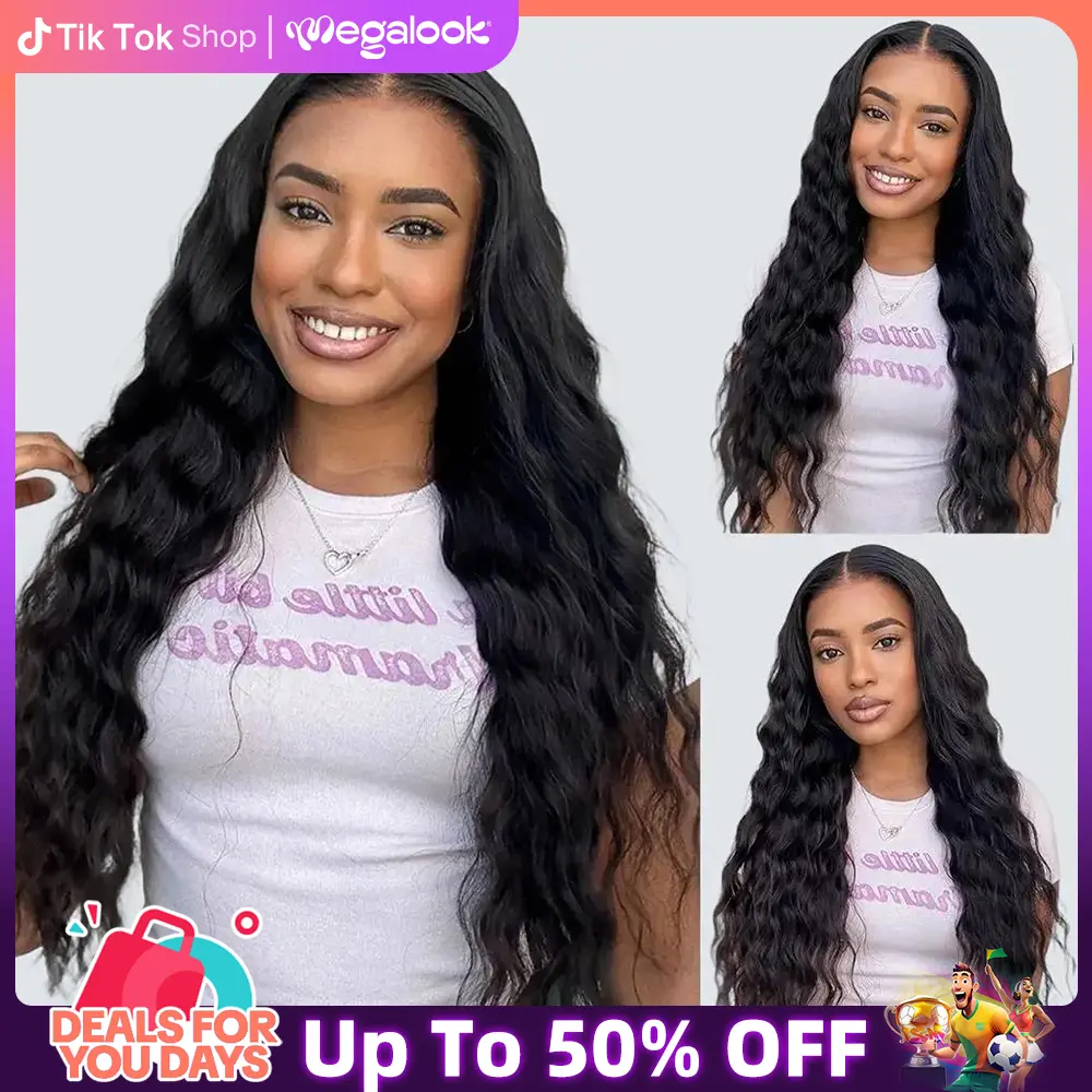 [Boho Curly] Megalook Flowy Bohemian Curls Wig Glueless 13x6 Lace Frontal Wig Ear To Ear Pre-plucked Natural Hairline Natural Curly Hair Pre Bleached Via Drawstring Band For Any Head #Summervibes