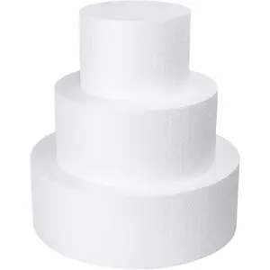 3 Tiers Foam Cake Dummies 4" 6" 8", White Dummy Cakes Styrofoam Sets, 9 Inch Tall Fake Cake, Dummy Cake for Wedding Cake Supplies Decorating Birthday Wedding Display