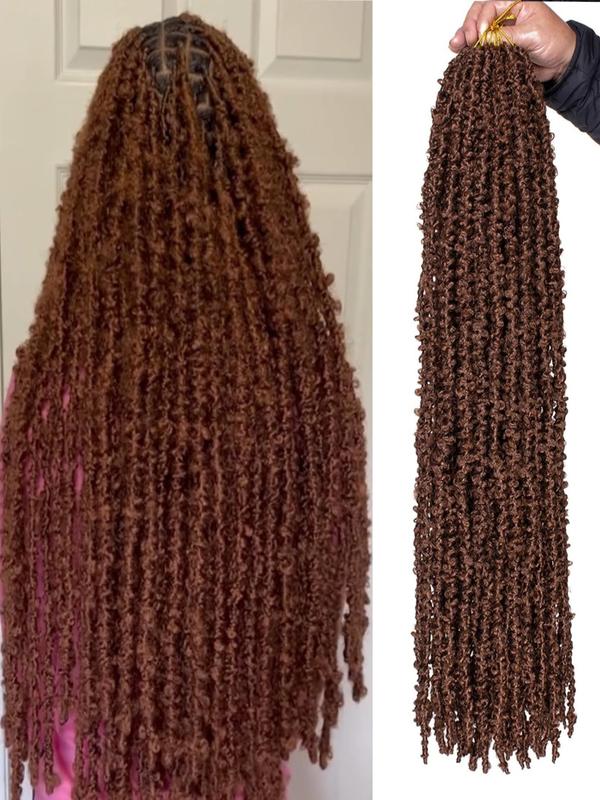 Butterfly Locs Crochet Hair Extensions 24pcs, Professional Styling Accessories, Faux Locs Braids, Non-Knotting, African Braids, Unisex, Festival, Party, Stage Performance