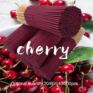 Natural Cherry Incense Sticks, Cherry Scented, High-Quality Wooden Aromatherapy, Essential Oil, Home Yoga Office Tea Room Decor, Holiday Gifts, Home Fragrances, Aroma Scented Floral