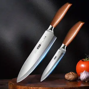Stainless Steel Kitchen Chef Knife - Premium Imitation Wood Handle Fruit Knife. Perfect for Home Cooking and Outdoor