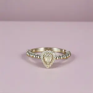 925 Sterling Silver 0.35 Carat Mossan Pear-shaped Engagement Ring For Women, Perfect For Engagement And Wedding Parties, Valentine's Day And Christmas Gifts, For Girls And Girlfriends, With Fine Gift Bags