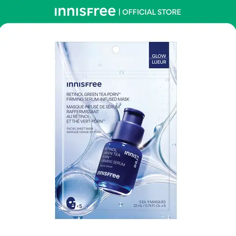 [Innisfree Official] Retinol Green Tea PDRN Sheet Mask 5 Pack, with Serum, Skin Repair & Firming Benefits