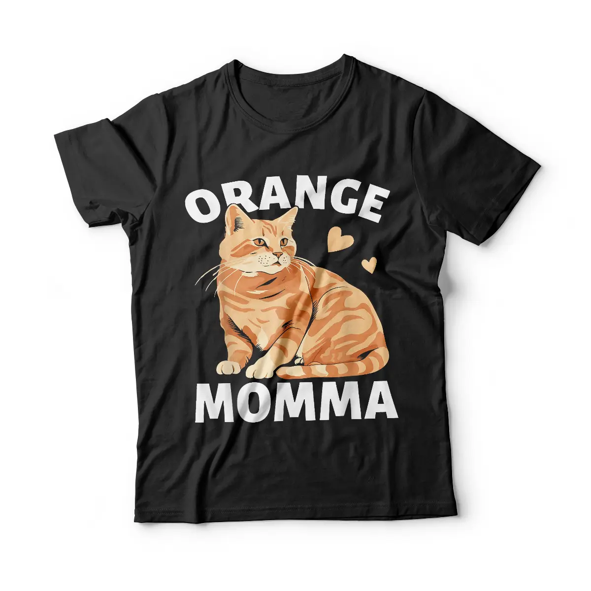 Tabby Cat Orange Cat Mom Orange Momma T-Shirt Breathable Casual Crewneck Graphic Peak Design
