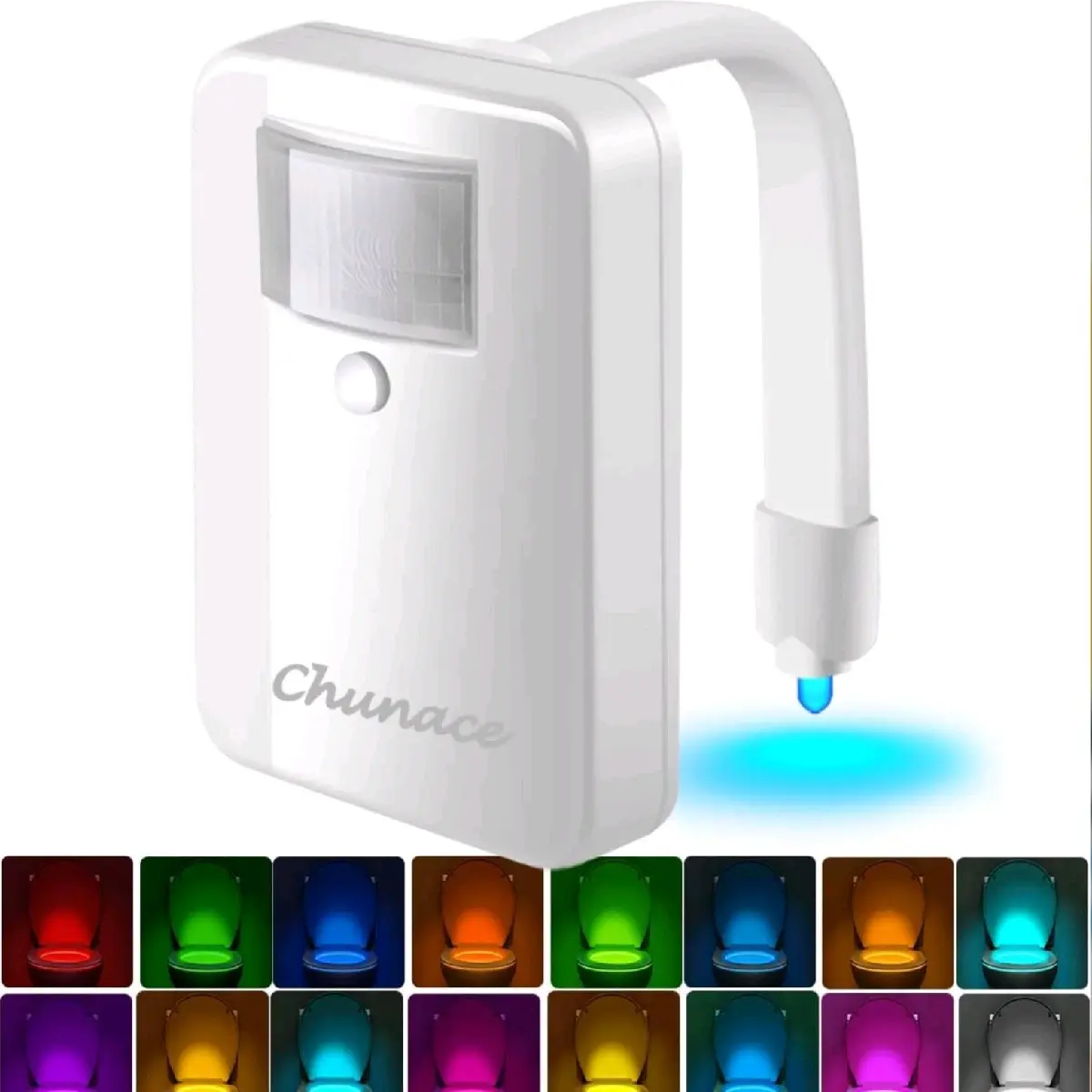 Aanrasey Toilet Night Light, Toilet Bowl Light, Motion Sensor Activated LED Night Light, 8-Color Toilet Light up for Bathroom Decor, Kids Bathroom Set Cool Stuff