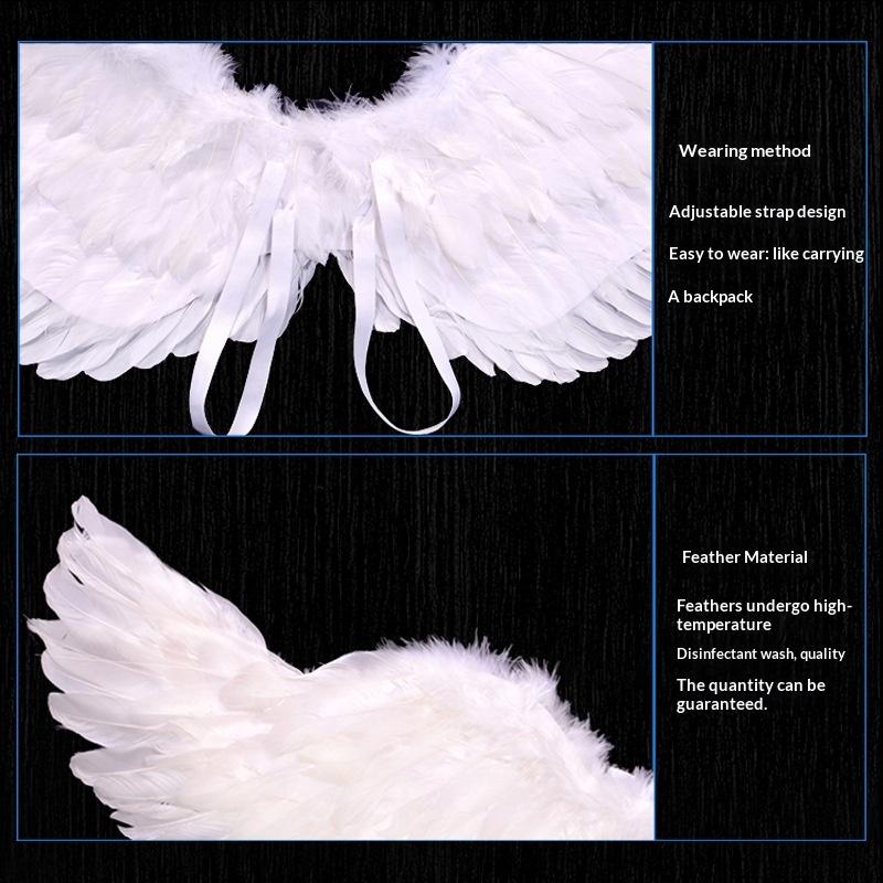Angel Wing Back Decoration Adult Children Halloween Role-Playing Props Sun God Pope Golden Feather Hair Accessory Costume