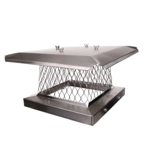 Lindemann LMP913 9x13 in. Stainless Steel Outdoor Single-Flue Smart Stack Weatherproof Chimney Caps - Pack of 4, Stackable with Nested Bases for Oil, Coal or Wood Burning Fireplaces
