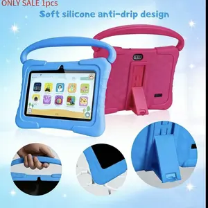 7-inch Android tablet with shockproof protective case, 1GB + 16GB, Wi-Fi, parental controls, dual cameras, Bluetooth tablet, educational, Kid Tablet, Portable Tablet, blue/pink, eye protection mode