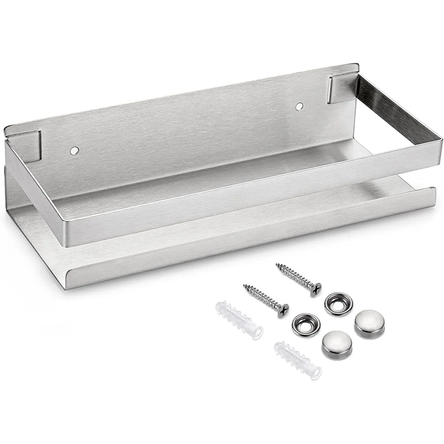 10 Inch Bathroom Shower Shelf Stainless Steel Bath Kitchen Basket Shower  Rack, Rust Proof Metal Bathroom Storage Floating Shelves Wall Mounted Shower Corner Rectangular Shelf ()