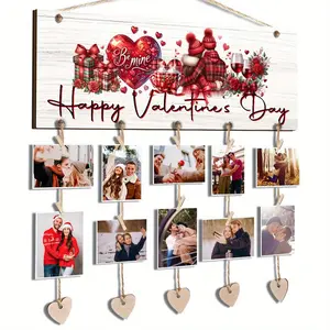 Wooden Photo Clip with Hanging Hole, Hanging Photo Clip, Romantic Hanging Photo Ornament, Wall Art Decoration, Home Decor, Frames