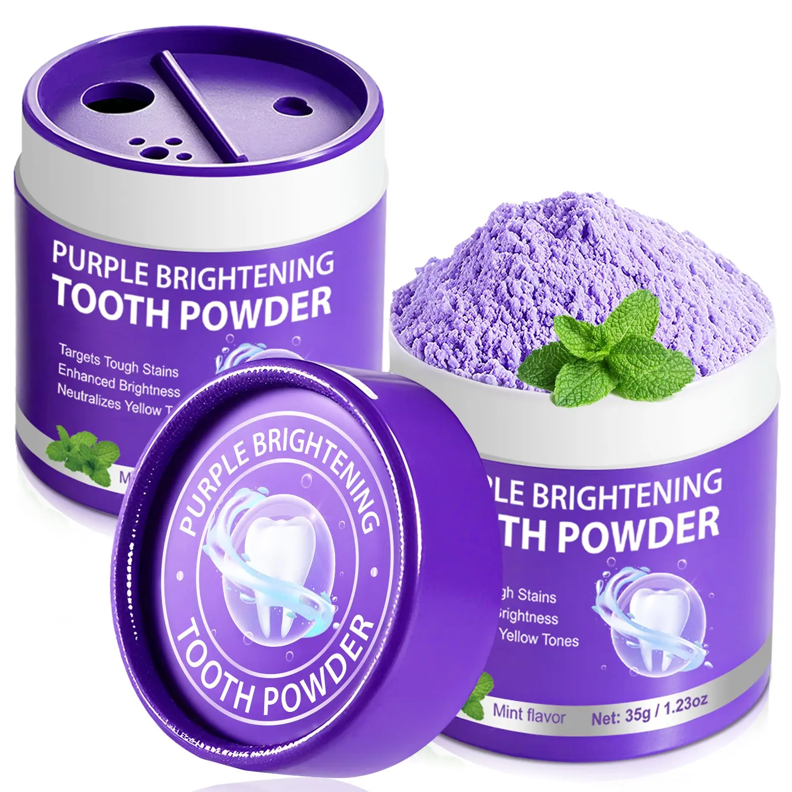 Two Boxes Tooth Powder 35g, Gentle Cleaning, Natural Ingredients, Reduces Stains, Protects Gums, Morning and Evening Use, Cleaner