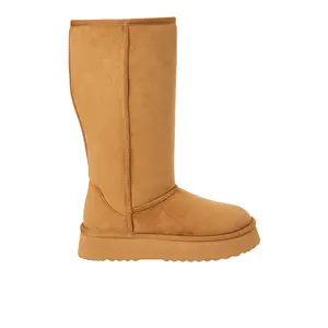 BEACH by Matisse Womens Sun Valley Platform Round Toe Pull On Casual Boots Knee High Low Heel 1-2" - Brown