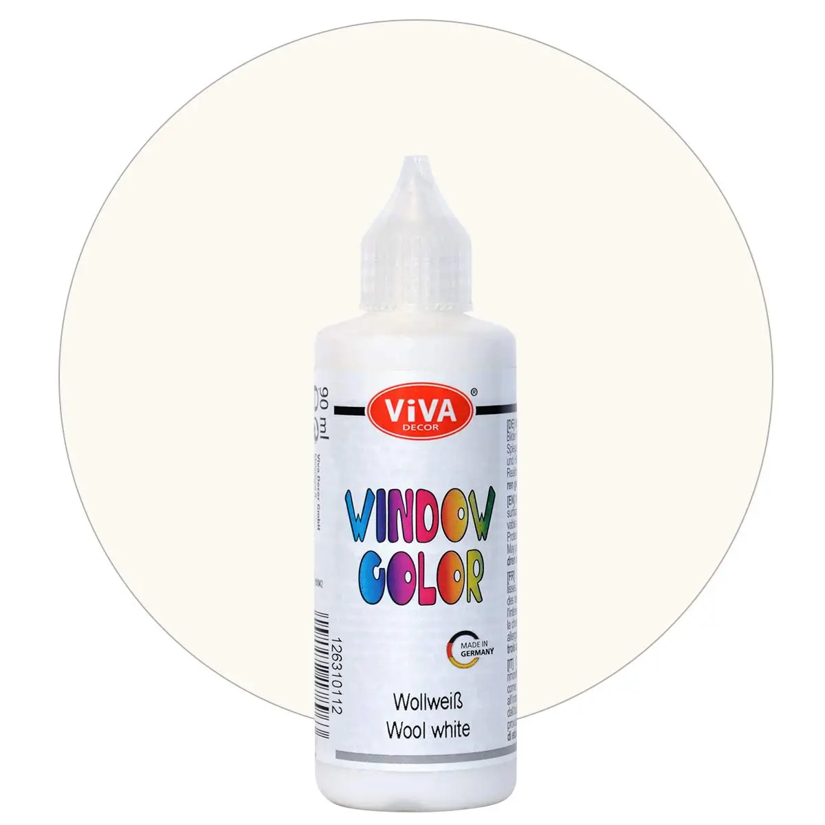 Viva Decor Window Colour (Wool White White, 90 ml) Window Paints for Removable Pictures and Stickers for Decoration, Mirrors, Tiles, Vases and Windows