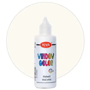 Viva Decor Window Colour (Wool White White, 90 ml) Window Paints for Removable Pictures and Stickers for Decoration, Mirrors, Tiles, Vases and Windows