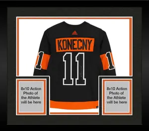Framed Travis Konecny Philadelphia Flyers Autographed Black Adidas Authentic Jersey - Fanatics Authentic Certified