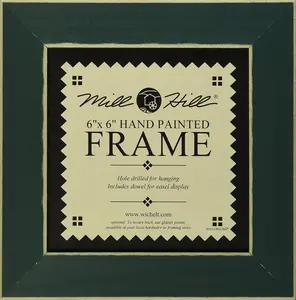 Mill Hill Wooden Frame, 6 by 6-Inch, Matte Green