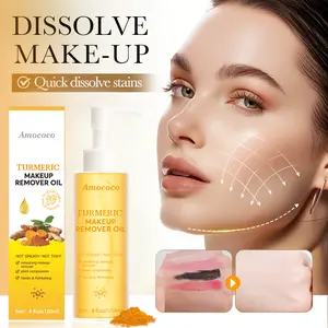 Amococo Turmeric Makeup Remover Oil - Melts Away Waterproof Makeup, Fast Emulsifying, Gentle on Skin