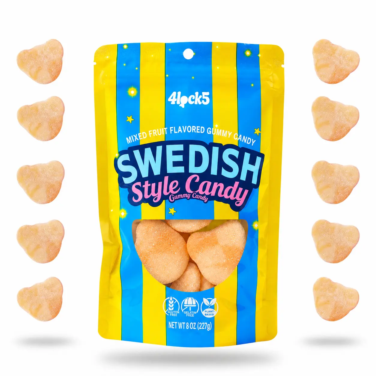 Swedish Style Gummy Candy 0.5 lb – Mango Passion Fruit Flavor Bear Shaped Scandinavian Gummies, Sweet & Sour Chewy Candy in Sealed Bag for Home, Office, Outdoor Snacks & Candy Gifts