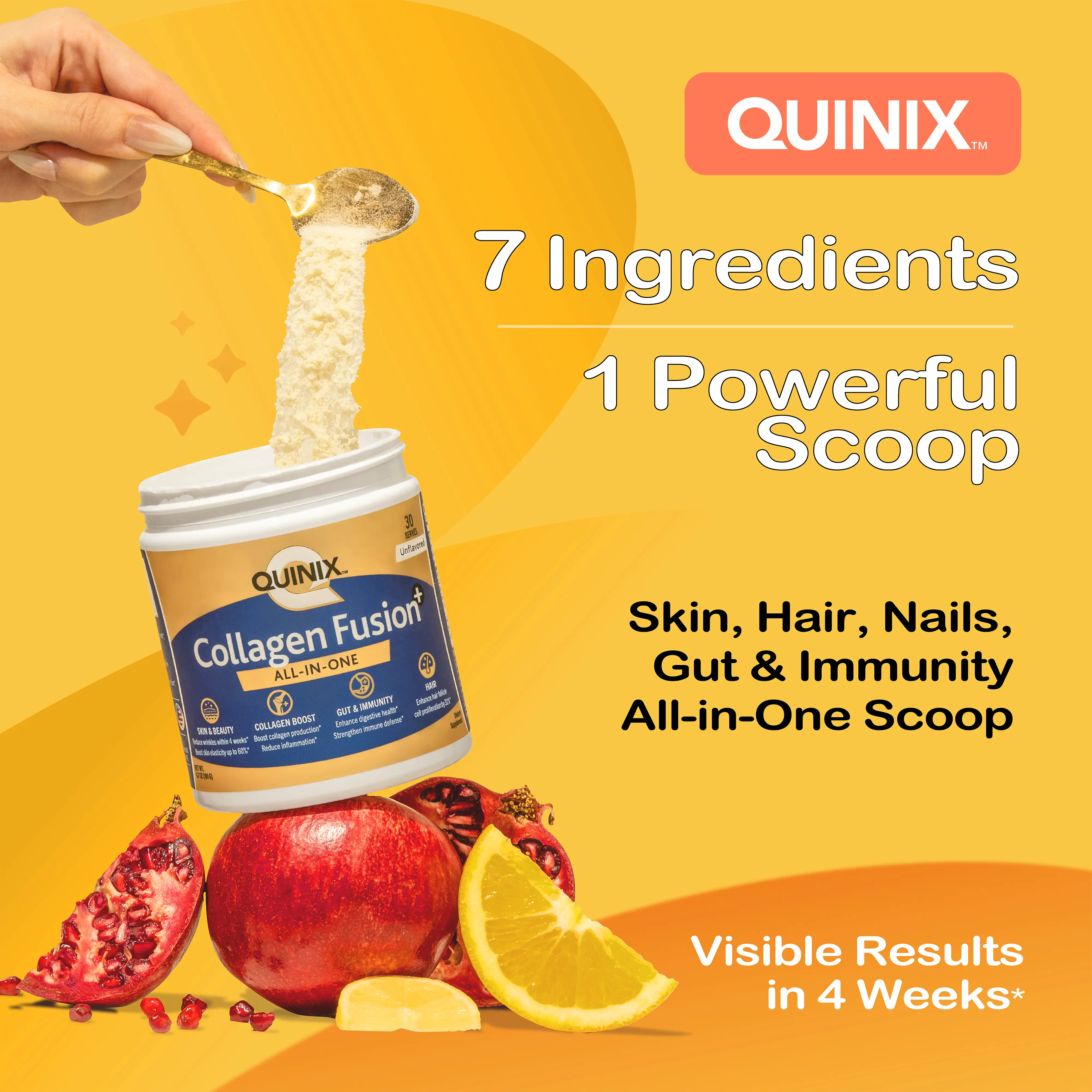 QUINIX Collagen Fusion+ 7-in-1 | VERISOL Collagen Peptides, ImmunoLin ...