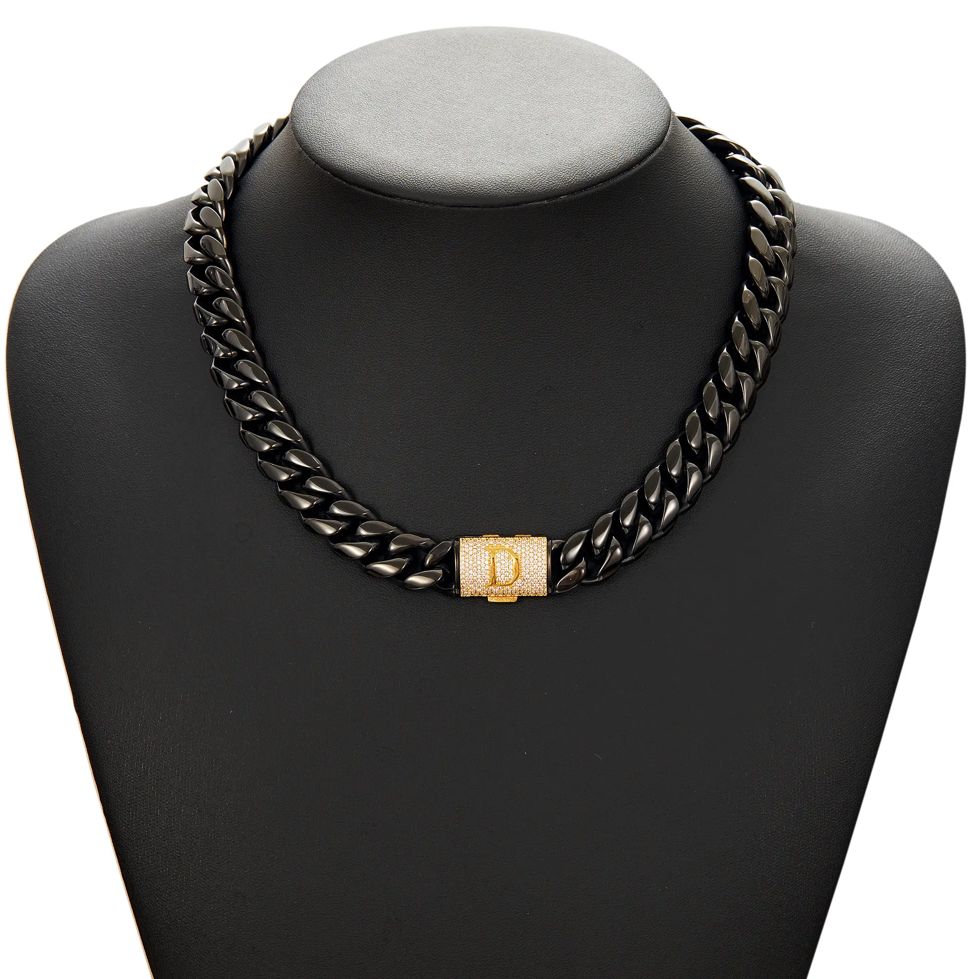 Personalized Cuban Link Necklace for Men, Hip Hop Gold-Plated Chain with Custom Initial Cipher Lock, Anti-Tarnish Finish, Customized Gifts