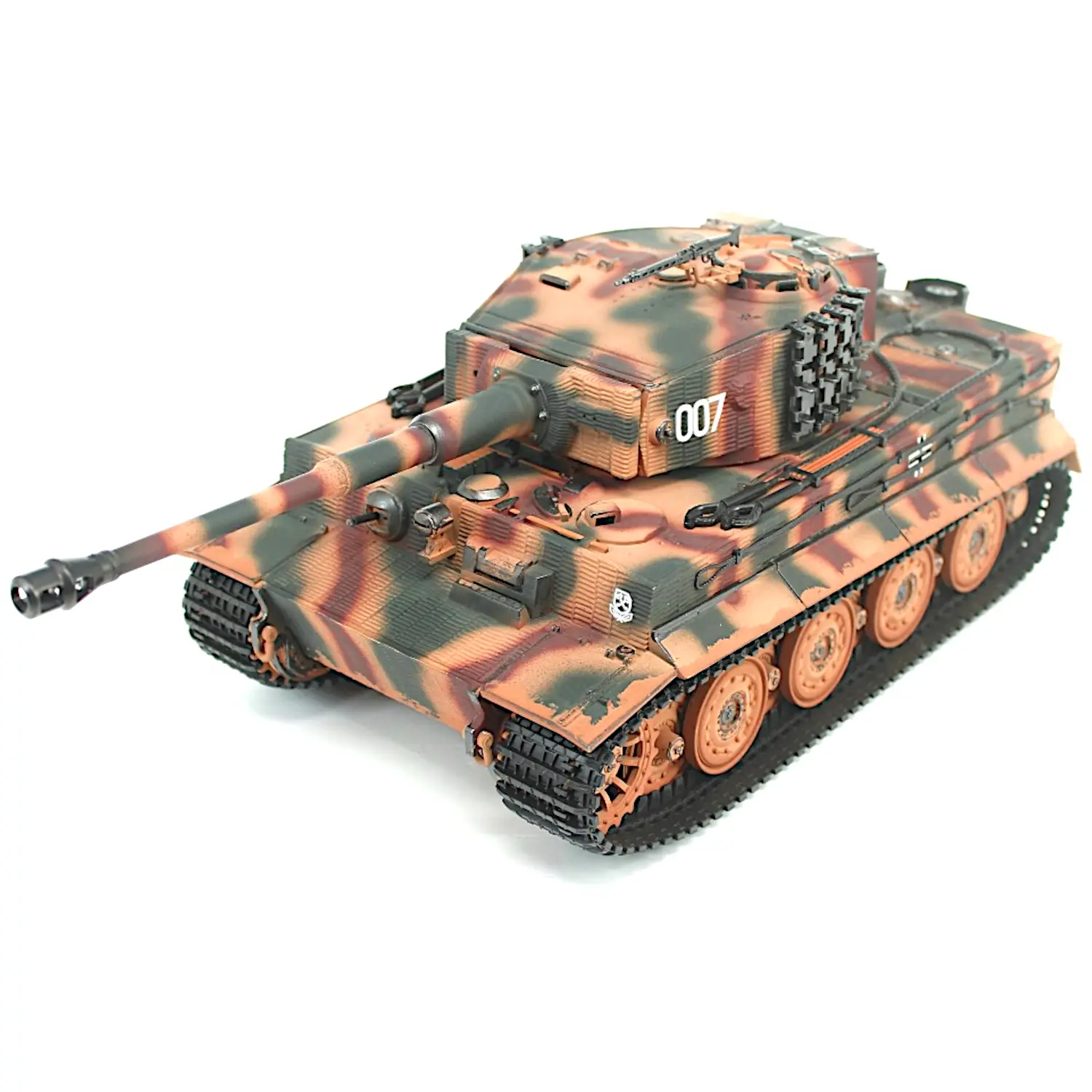 Taigen German Tiger I Heavy Tank 1/24 Infrared IR Combat Panzer RTR 2.4Ghz RC Armored Vehicle Taigen 3841-11-L-C Late Version Airbrush Paint Sound Light Recoil WWII Military Model Camouflage