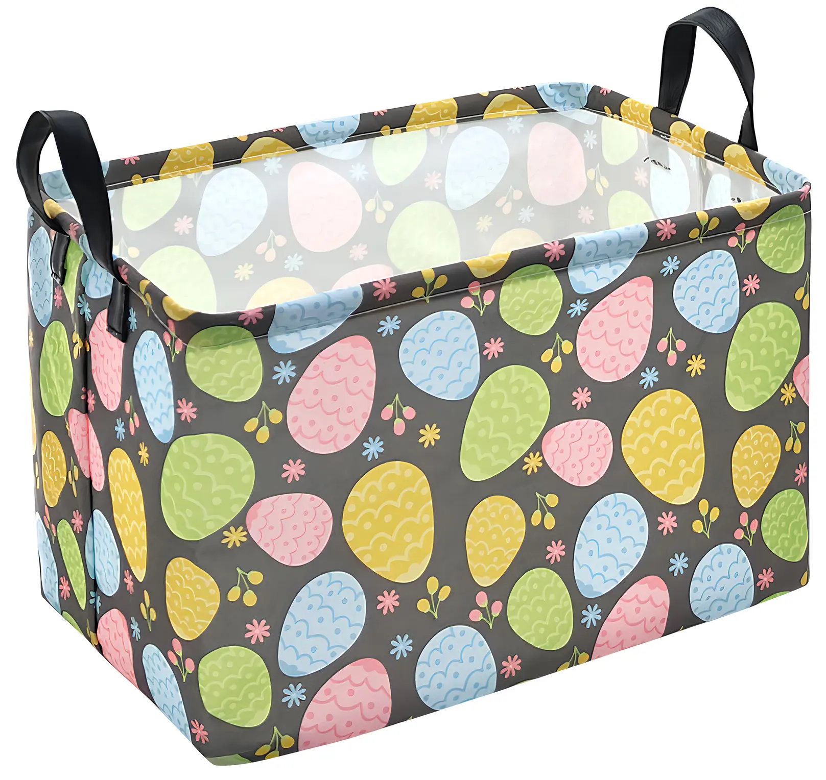 Rectangle Canvas Easter Basket,Gift Box,Bunny Basket,Nursery Hamper,Home Decor,Storage Box for Toys Clothes, Best Gift Choice for Boys and Girls