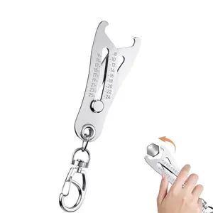 Portable Precise Thread Size Checker Lightweight Keychain, Quick Hand Measuring Tool, Durable Build Thread Size Verification Tool, Bolt and Nut Identifier Gauge Size, Multifunctional Tool