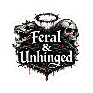 Feral & Unhinged — Dark Romance Kiss-Cut Sticker