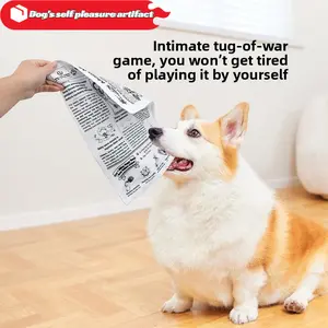 Dog Chew Toy Squeaky Paper Plush Bite Resistant Teething Supplies for Puppy Small Medium Dogs Interactive Play Newspaper Card Poker Toy