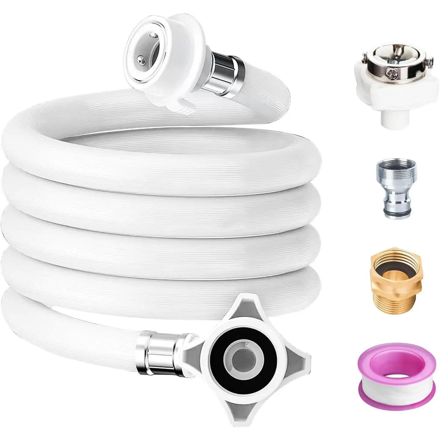 6 Ft Portable washing machine hoses, washer hoses, for quick connect of  Tub washing machine and mini washing machine water  line, PVC (6.5 Ft/2 M)