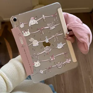 iPad Girly Style Protective Case, Integrated Pencil Holder, Magnetic Auto Wake/sleep, Compatible with iPad Air 4/5/6/7, Air 11/13, Pro 11, 10th/11th Gen, Ipad Tablet Accessories