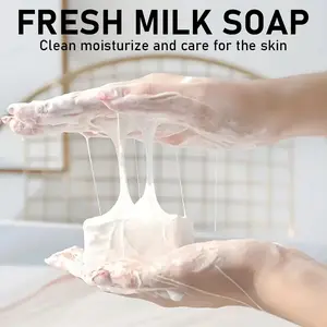 ROZINO Fresh Milk Soap Handcrafted in California for Face & Body All Skin Types Natural Moisturizing Cleansing Bar Ideal for Daily Cleansing