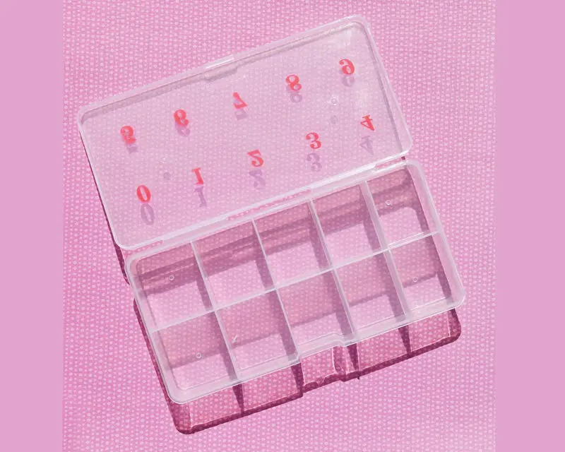 10 Grids Plastic Container Box for 500 pcs nail tips Press On Nails Charms and Trims