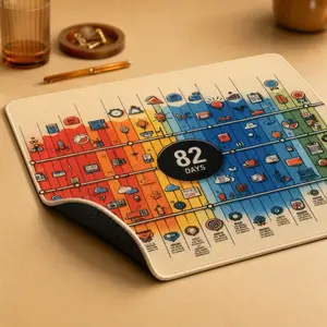 HP Mouse Pad, Tudio Series, Computer Mouse Mat with Anti-Slip Rubber Base, Easy Gliding, Spill-Resistant Surface, Durable Materials, Portable, in a Fresh Modern Design, White, Graphite
