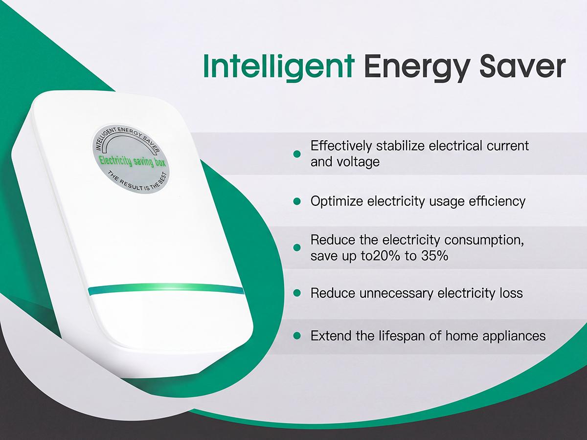 4PCS Electricity Saving Box, Energy Saving Device, Smart Save Plug, Power Saver with Voltage Optimization, Surge Protection, Plug&Play,  for Home/Office/Restaurants/Factory
