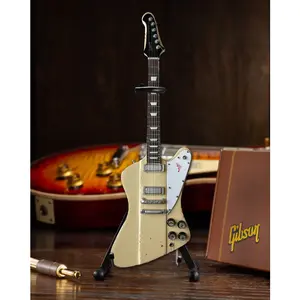 AXE HEAVEN Johnny Winter 1964 Gibson Firebird V Polaris White Mini Guitar Gift
