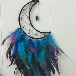 Handmade Dreamcatcher with Black Obsidian Decor Hanging Hangable Decoration