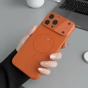 Luxury Original Nano Frosted Glass Lens Protect Case for iPhone Air 17 Pro Max 17 Pro 17 16 15 14 13 Pro Max Magnetic Wireless Charge Cover, Sleek Design, Minimalist Case, Scratchresistant, Smartphone,