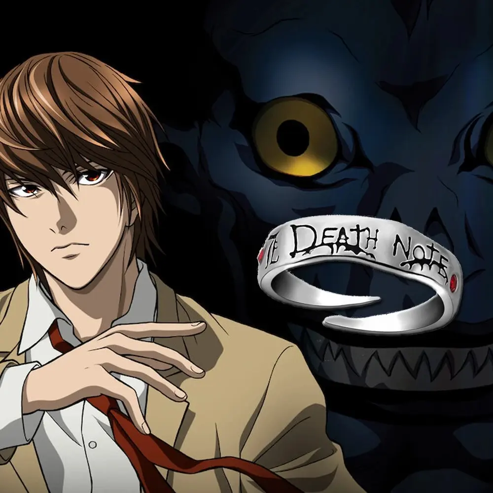 Death Note Cosplay Letter Ring - Light Yagami & L Shinigami Anime Band ...