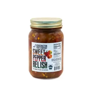 (3 Pack) Kensington Food Company Sweet Pepper Relish - Made Fresh in Pennsylvania - Large 16oz Jar - Perfect on Burgers, Hot Dogs, Eggs, Sandwiches and More