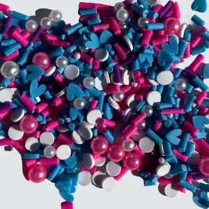 Hearts and Sprinkles Polymer Clay Mix Fimo Clay Mix 20 Grams for Crafts Nail Art Slime Resin Crafts Snow Globe Tumblers