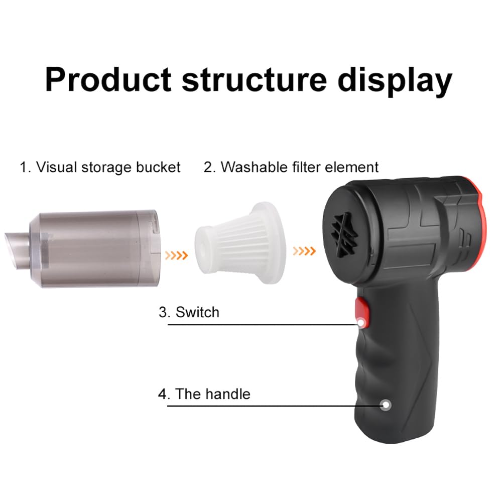 Compact Car Vacuum Cleaner, Cordless Handheld, Cordless Portable Car Vacuum Cleaner, 16000Pa Powerful, 150W Rechargeable Battery for Cleaning Pet Hair and Car Interior