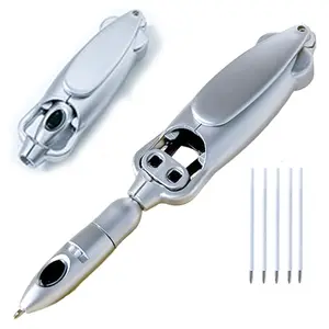 Fun Transformable Fidget Spinner Pen Set, Includes 5 Replacement Nibs, Cool Metal Design, Ideal for Office/school, Stationery Office Supplies, Stress Relief Writing Tool